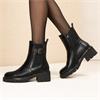 NeroGiardini Chunky Gusset Buckle Boot - Black Leather